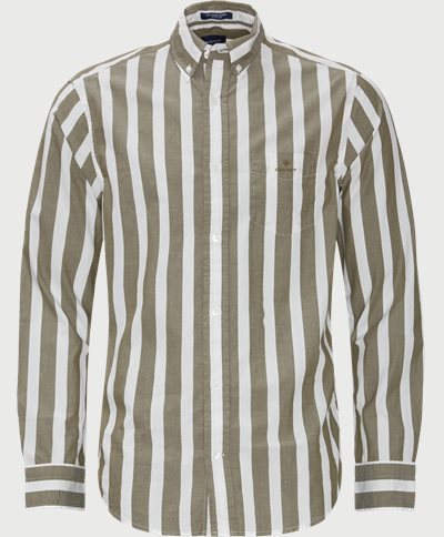 Wide Poplin Stripe Skjorte Regular fit | Wide Poplin Stripe Skjorte | Grøn